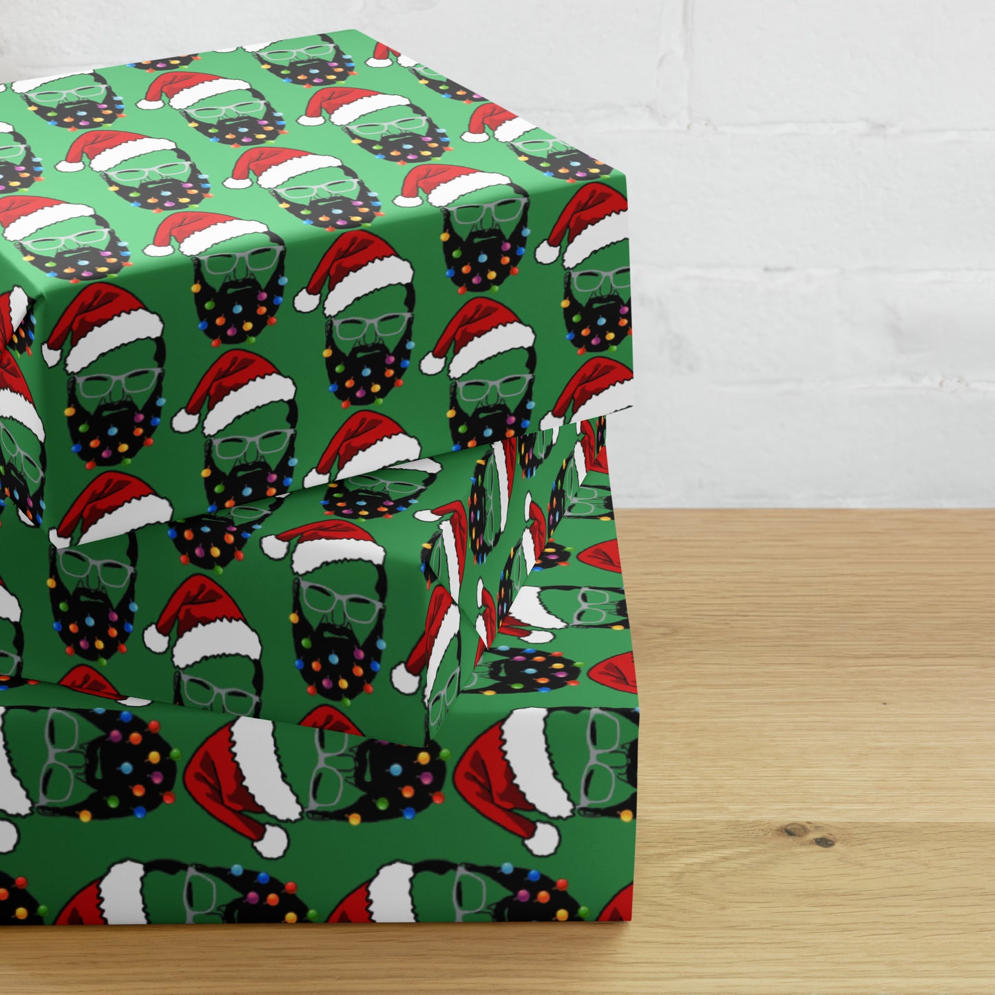 The James Seasonal 3-pack green Wrapping paper sheets