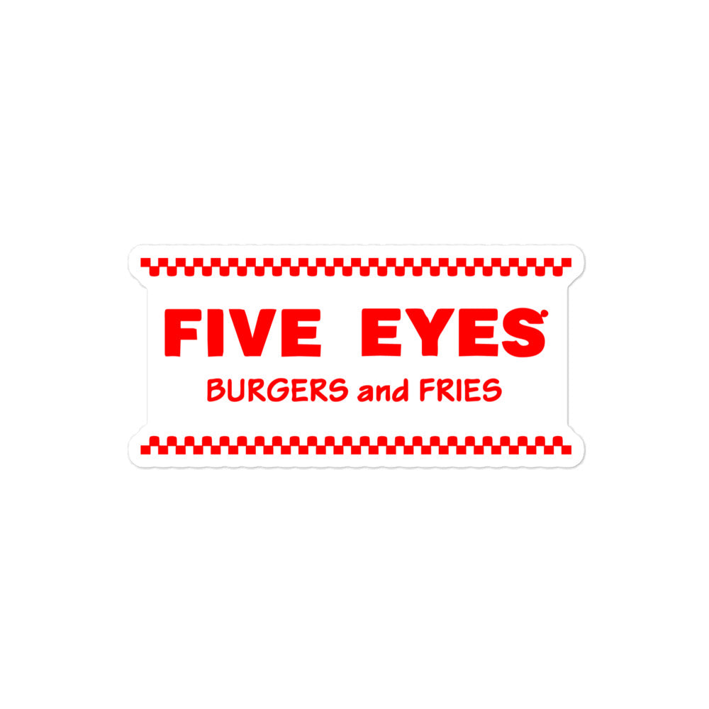 Five Eyes Burgers and Fries Bubble-free stickers